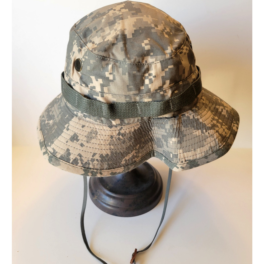 US Army Digital Camo Boonie Hat Size 7 1/8 Military Sun Bucket Cap Combat